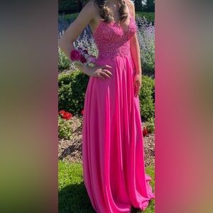 Dave and Johnny Pink Prom Dress